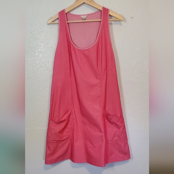 Fossil Pink Boho Cotton A-Line Sleeveless Belted Tied Waist Midi Dress Size 12 - Picture 5 of 16